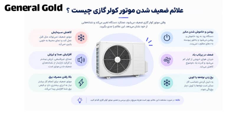 چرا موتور کولر گازی ضعیف شده؟